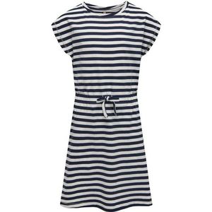 Only Konmay S/S Noos Jrs gebreide meisjesjurk, marineblauw/strepen: Cloud Dancer, 122-128, Marineblauw/strepen: Cloud Dancer