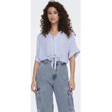 Onlpaula - Overhemd - Lichtblauw - Viscose - Korte Mouwen - Regular Fit