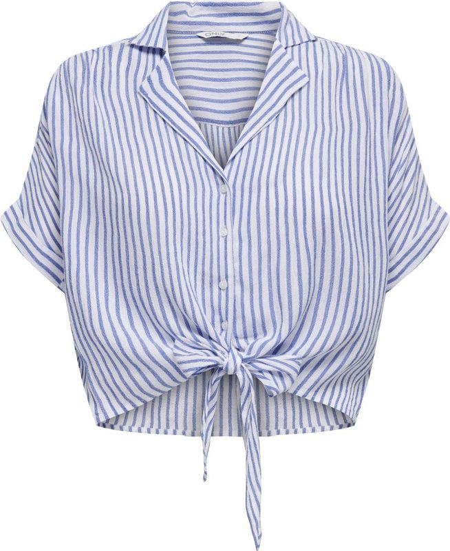 Onlpaula - Overhemd - Lichtblauw - Viscose - Korte Mouwen - Regular Fit