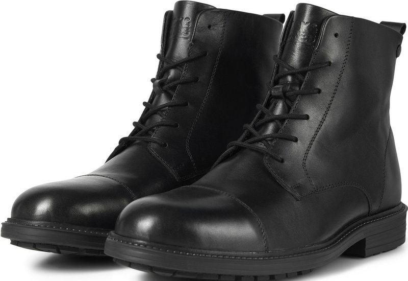 JACK&JONES - JFWNICK JIO LEATHER BOOT - Heren Laarzen - Zwart - Leer