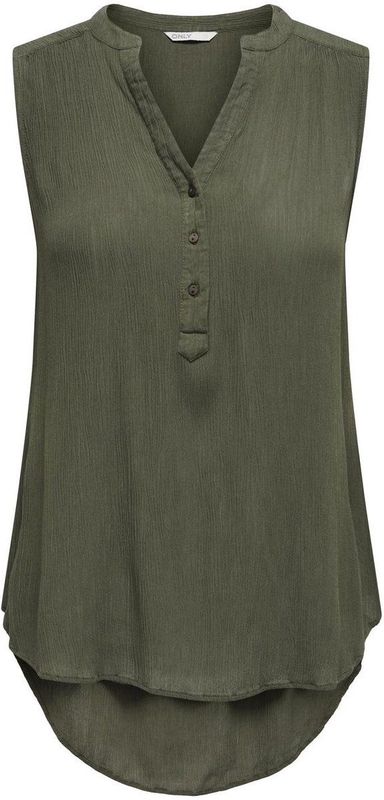 Blousetops - Grape Leaf - Knoopsluiting - V-hals - Regular Fit - Achter Langer