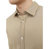 Jack & Jones - Gingham Twill Slim Shirt - Overhemd - Beige - Katoen