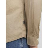 Jack & Jones - Gingham Twill Slim Shirt - Overhemd - Beige - Katoen