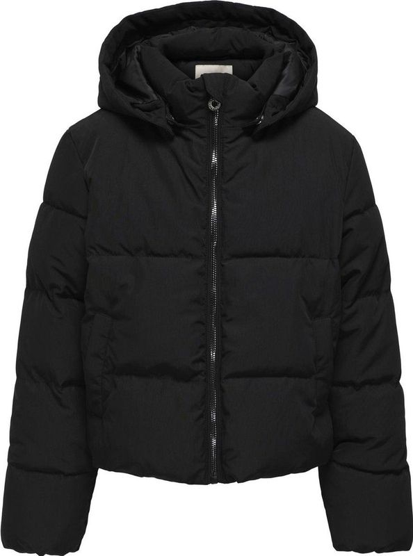 KIDS ONLY - Puffer Jacket - Zwart - Hoge Kraag - Lange Mouwen - Ritssluiting