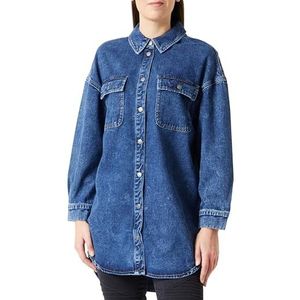 ONLY Dames ONLKASIA LS OVS DB DNM Shirt BJ NOOS Jeansblouse, Dark Blue Denim, M, Dark Blue Denim, M