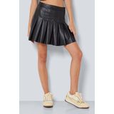 Rok - Synthetisch Leer - Hoge Taille - Mini-Lengte - Zwart