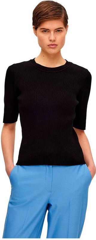 Selected Mala 2 4 T-shirt Met Korte Mouwen Zwart M Vrouw