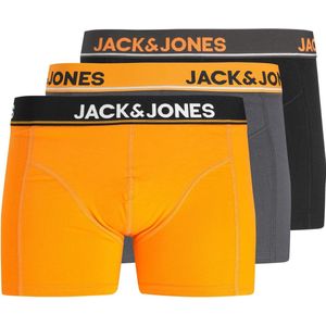 Jack and Jones - JACGREG - Boxershorts - Oranje, Grijs, Zwart - Katoen, Elastaan - Multipack van 3