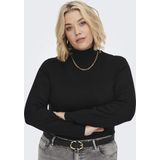 ONLY CARMAKOMA Carvenice Lifel/S ROLL KNT Trui - Zwart - Grote Maten