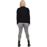 ONLY CARMAKOMA Carvenice Lifel/S ROLL KNT Trui - Zwart - Grote Maten