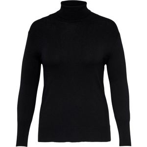 ONLY CARMAKOMA Carvenice Lifel/S ROLL KNT Trui - Zwart - Grote Maten