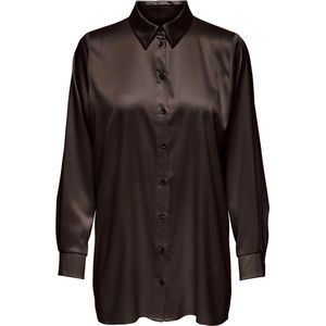 Only - Victoria Satin Overhemd - Casual - Zwart - 97% Polyester, 3% Elastaan