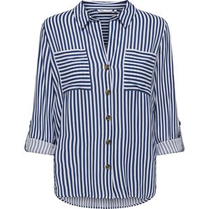 Onlyasmin - Overhemd - Blauw - Viscose - Lange Mouwen - Knoopsluiting