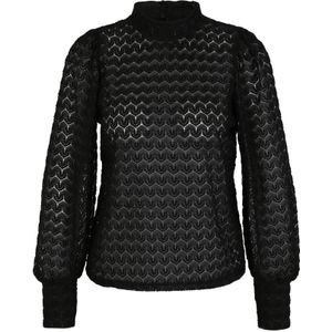 JDY - Avery - Top - Zwart - Kant - Hoge Hals - Lange Mouwen