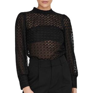 JDY - Top - Zwart - Katoen - Kanten Detail