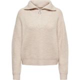 ONLY - Onlbaker L/S Zip Pullover - Gebreide Damestrui - Wolk - Mix