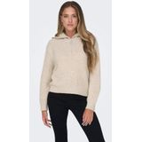 ONLY - Onlbaker L/S Zip Pullover - Gebreide Damestrui - Wolk - Mix