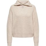ONLY - Onlbaker L/S Zip Pullover - Gebreide Damestrui - Wolk - Mix