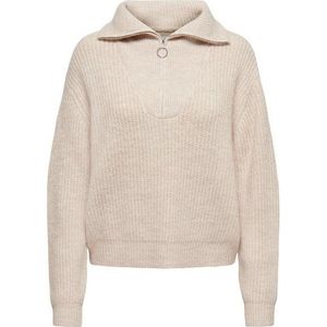 ONLY - Onlbaker L/S Zip Pullover - Gebreide Damestrui - Wolk - Mix