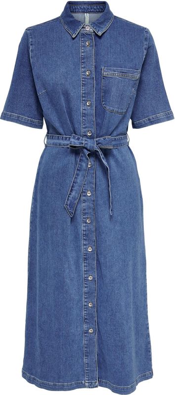 Only - Jurk - Blue Denim - 98% Katoen, 2% Elastaan