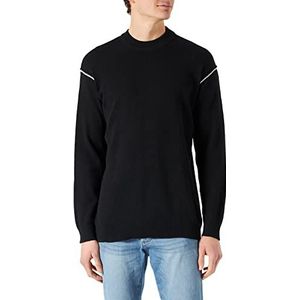 ONLY & SONS Men's ONSECHO Life RLX 5 Crew Knit CS Trui, Zwart, XS, zwart, XS