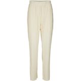 VERO MODA - Sutton - Broek - Lichtgeel - Elastische Taille, PlissÃ©, Gladde Stof