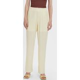 VERO MODA - Sutton - Broek - Lichtgeel - Elastische Taille, PlissÃ©, Gladde Stof