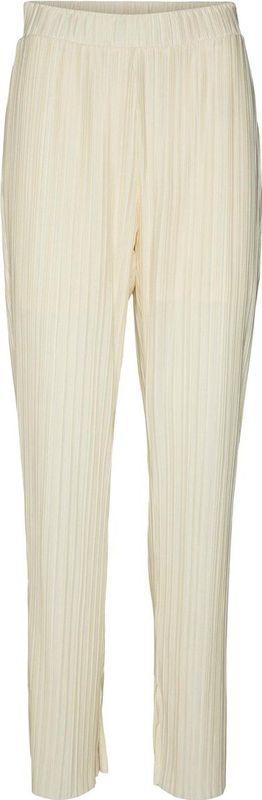 VERO MODA - Sutton - Broek - Lichtgeel - Elastische Taille, PlissÃ©, Gladde Stof