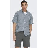 Onssane - Poplin Overhemd - Korte Mouwen - Slim Fit - Knoopsluiting