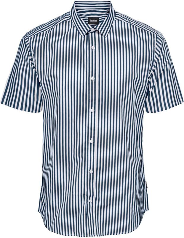 Onssane - Poplin Overhemd - Korte Mouwen - Slim Fit - Knoopsluiting