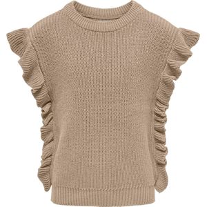 Kids Only - Koggitta Frill Vest - Zand - 50% Acryl, 50% Katoen