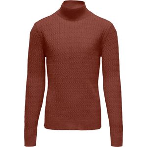 KidsOnly - Gebreide Pullover - Bruin - Hoge Nek - Patroon