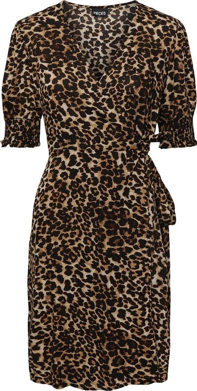 PIECES - PCTALA Wikkeljurk - Zwart - Viscose - Korte Mouwen