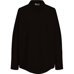 TeeShoppen - Ontspannen Overhemd - Blouse - Zwart - Gemaakt van mooie stof