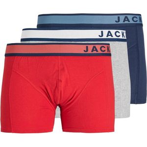Jack & Jones - JACDENVER - Boxershorts - Rood Grijs Zwart - 3-Pack
