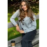 TeeShoppen - Gebreide Cardigan - Lichtgrijs Melange