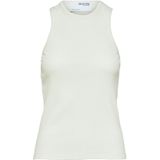 SELECTED FEMME Geribbelde tanktop voor dames, wit (snow white), S