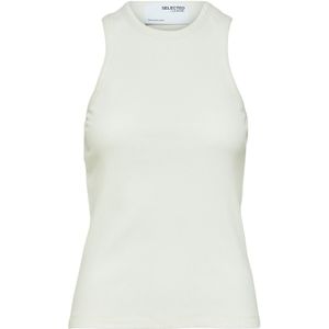 SELECTED FEMME Geribbelde tanktop voor dames, wit (snow white), S