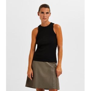 SELECTED FEMME Ribgebreide Top SLFANNA Zwart