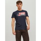 Jack & Jones - T-shirt - Ronde Hals - Regular Fit - Katoen - Logoprint