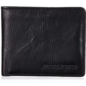 Jack & Jones JACSIDE Leather Wallet kaarthouder, zwart, één maat