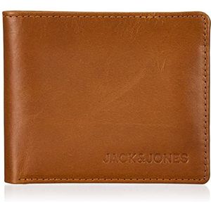 Jack & Jones JACSIDE Leather Wallet kaarthouder, cognac, één maat