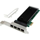 MicroConnect - Network Card - Zwart - PCIe x1 - Intel 82575 Quad-Port Gigabit Ethernet NIC