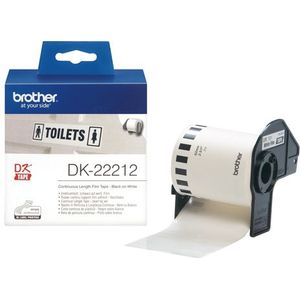 Brother DK-22212 labelprinter-tape Zwart op wit