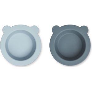 Liewood - Peony - Kom - Sea Blue / Whale Blue - Set van 2 - 16 cm