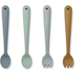 Liewood Shea Siliconen Bestekset 4-Pack | Whale Blue