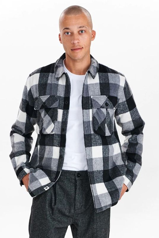 Anerkjendt - Lumber Jacket - Grijs - Katoenmix - Lichtgewicht - Ruitpatroon