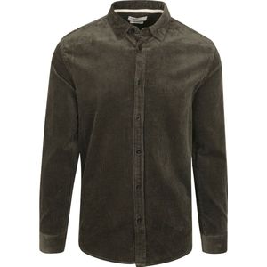 Anerkjendt - Overhemd Akleif - Donkergroen - Katoen en Stretch - Regular-fit