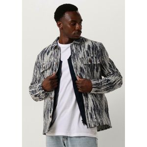 Anerkjendt Akoscar Jacquard Overshirt Overhemden Heren - Donkerblauw