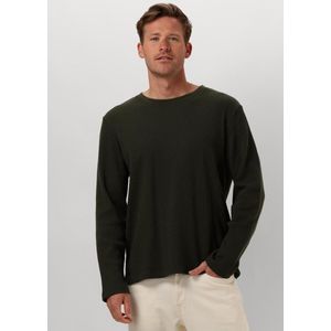 Anerkjendt Akkikki L s Waffle Tee Polo's T-shirts Heren - Polo shirt - Donkergroen